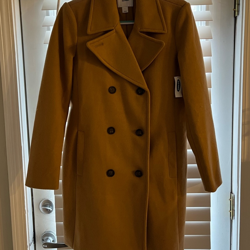 Knee-length Camel Pea Coat